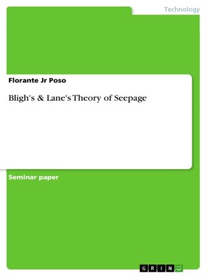 cover image of Bligh's & Lane's Theory of Seepage